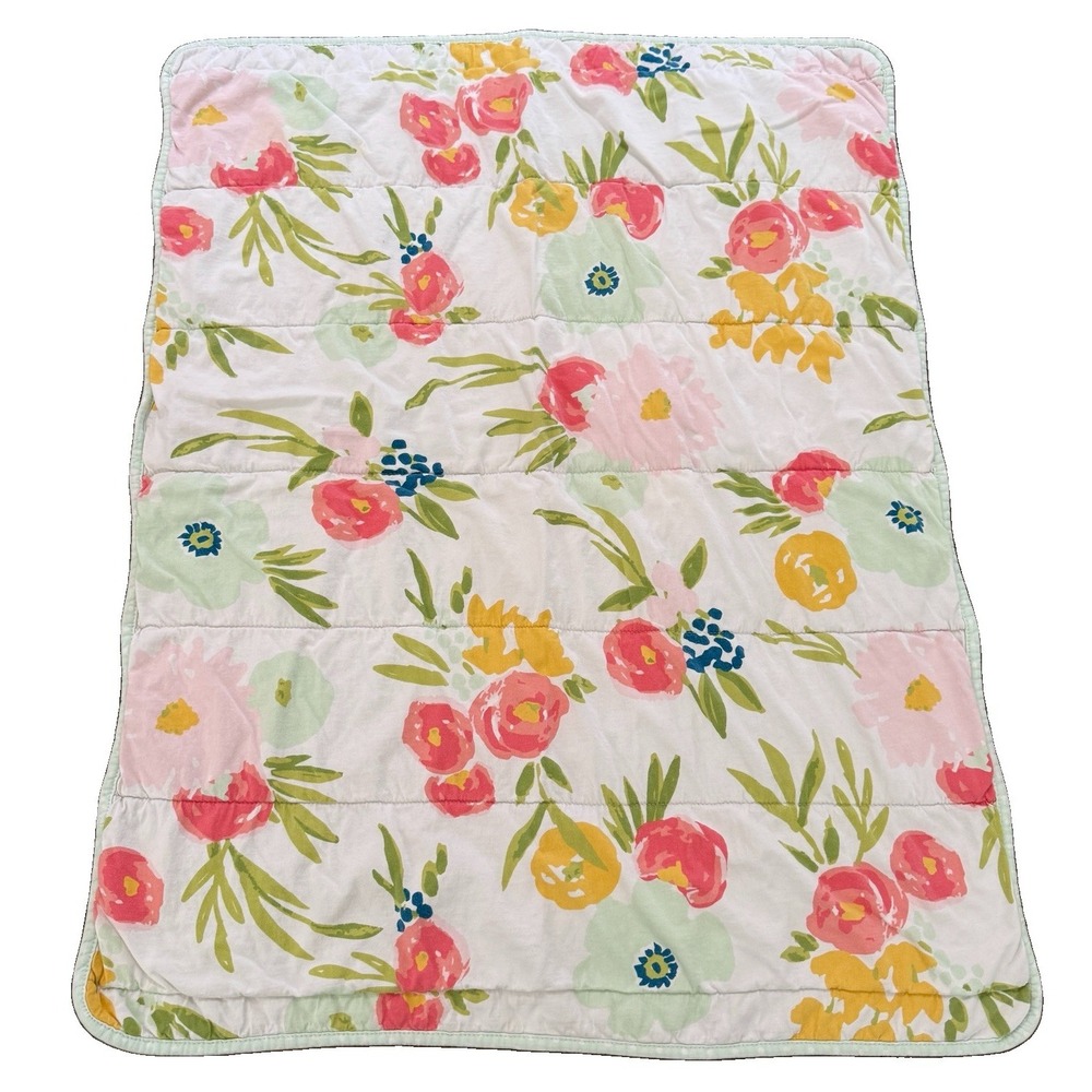 Target Cloud Island‎ Floral Field Baby Blanket Quilted Reversible Flowers Pinks - Picture 2 of 8